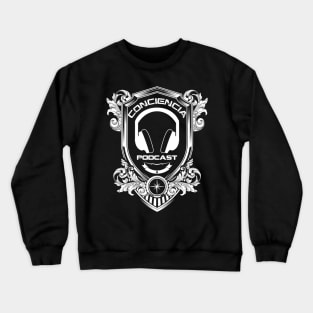 ConCiencia Podcast Shield White Crewneck Sweatshirt